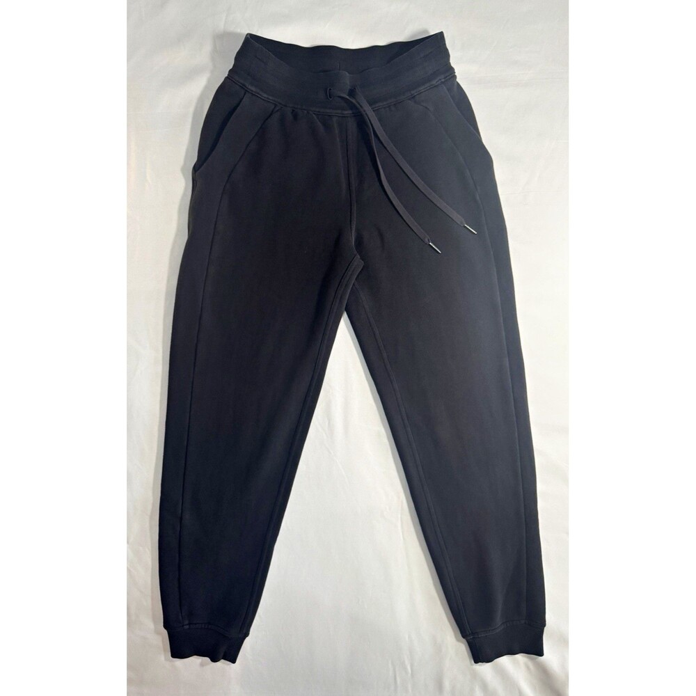 lululemon Women’s Black Fleece Jogger Pants Size 4 27" Inseam Drawstring Pockets